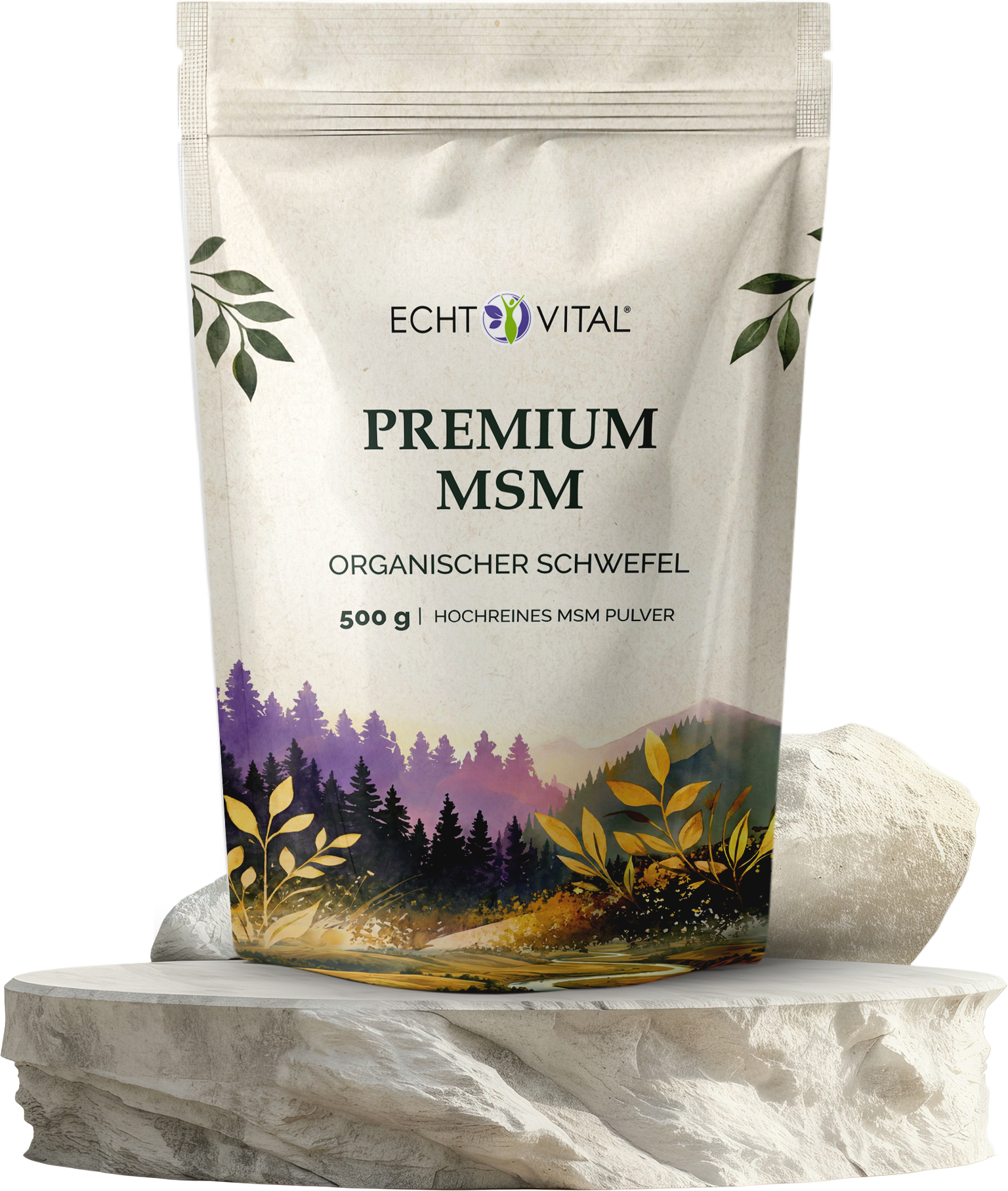 MSM Pulver - organischer Schwefel - ECHT VITAL Premium Qualität